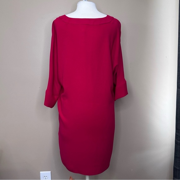 NWT Trina Turk Delia Red V-Neck Dress Large - Picture 3 of 12